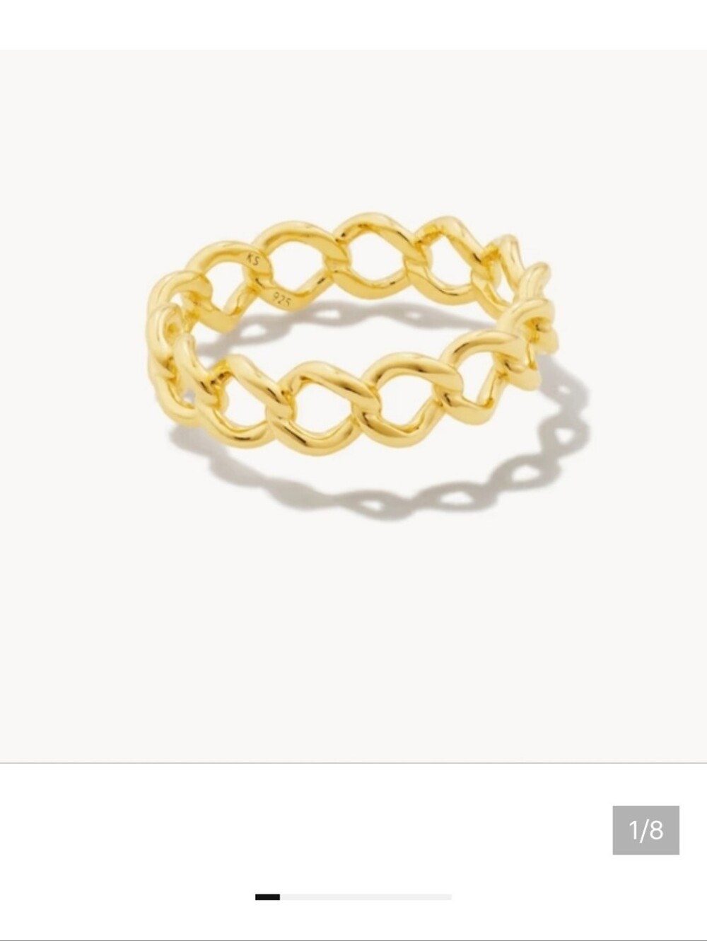 Kendra Scott Grace Band Ring Gold Vermeil Size 7 EUC